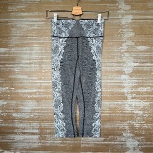 Lululemon Run Inspire Crop Leggings Florence Lace Print Running Athleisure